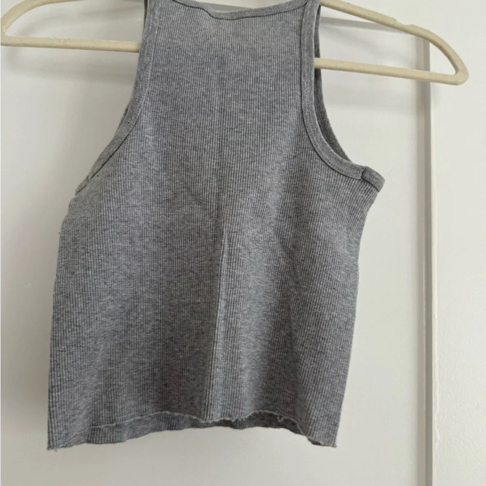 Gray Ribbed Tank Top - Picture 5 of 5